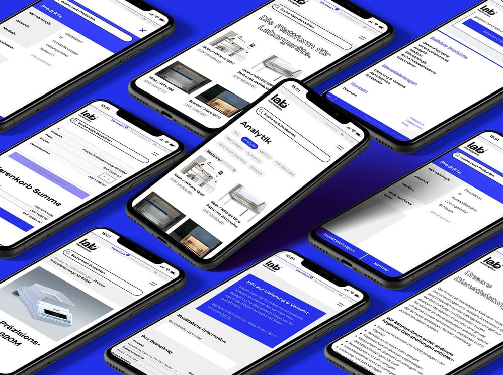 Responsive Website für die Labor-Plattform