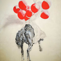 ADESSO NON POSSO, 2019 / Acryl und Graphit auf Leinwand / 120 × 140 cm