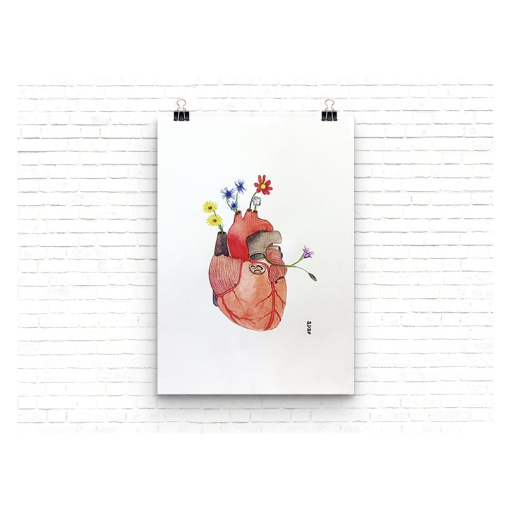 „blooming heart“ Aquarell