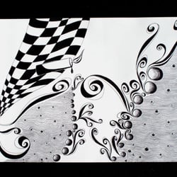 Kerze und Wellen 46×32,5cm