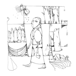 Illustration zum Fabelbuch von Manana Menabde „Und die Zeit verging“