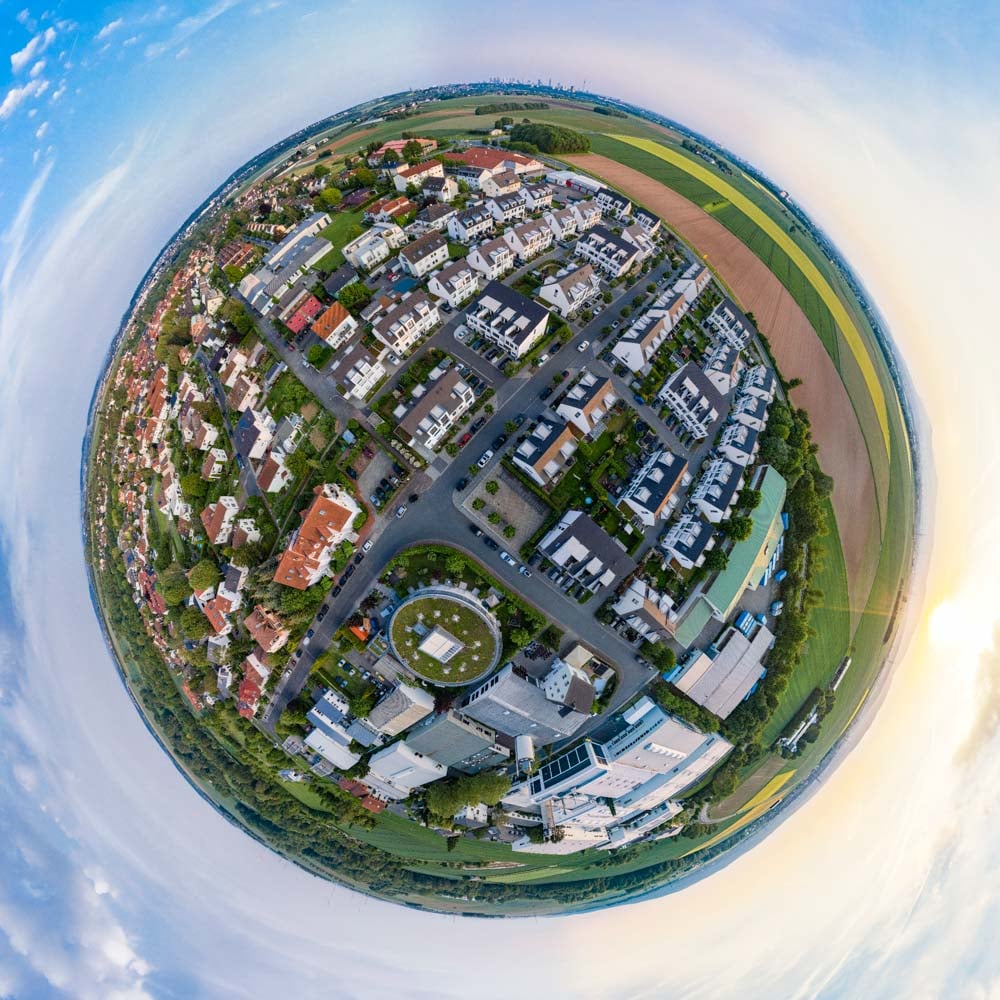 Kugelpanorama / Little Planet – Frankfurt, Nieder-Erlenbach