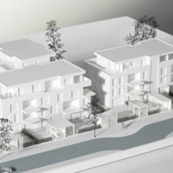 Architekturmodell der Tempelhofer Gärten – 1 zu 200