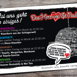 Flyer für abendliche Veranstaltung im Herz von St. Pauli