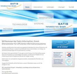 Webseite des IT Unternehmens Satis Information