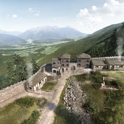frühmittelalterliche Höhensiedlung  im Trentino, Italien