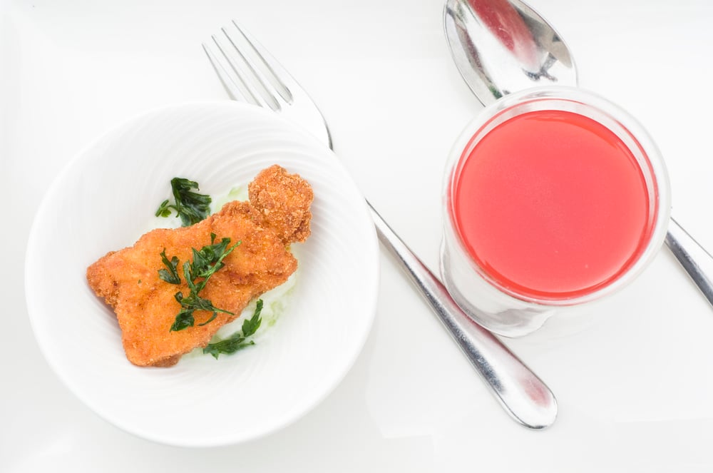 Tomatensuppe und Schnitzel