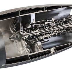 Aufgeschnittenes Trent 500 Mantelstromtriebwerk (Airbus A340-500/-600)