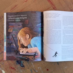 Illustration „Organisationen müssen Arbeitssüchtigen Grenzen setzen“ für Neue Narrative