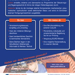 Ausbildungs Werbeflyer – Grieb GmbH 2020 (Rückseite)