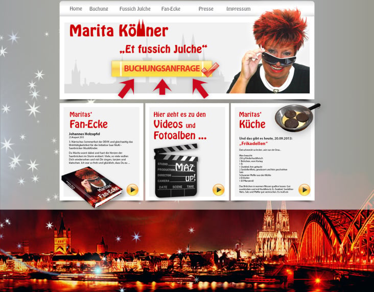 Design der Homepage in Photoshop