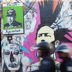 Streetartist Yescka at work/ Oaxaca, Mexico 2013