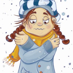 Mädchen friert