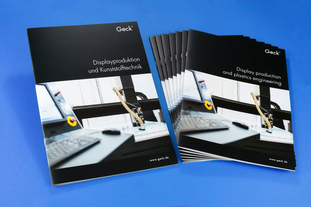 Displaybroschüre Geck® in deutscher und englischer Sprache