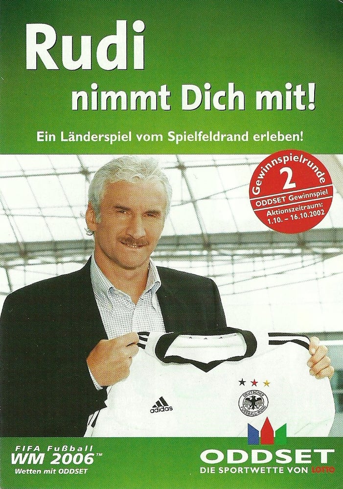 Rudi Völler für Oddset, TV Spot (Produktion:Vivafilm GmbH), Flyer, Aufsteller