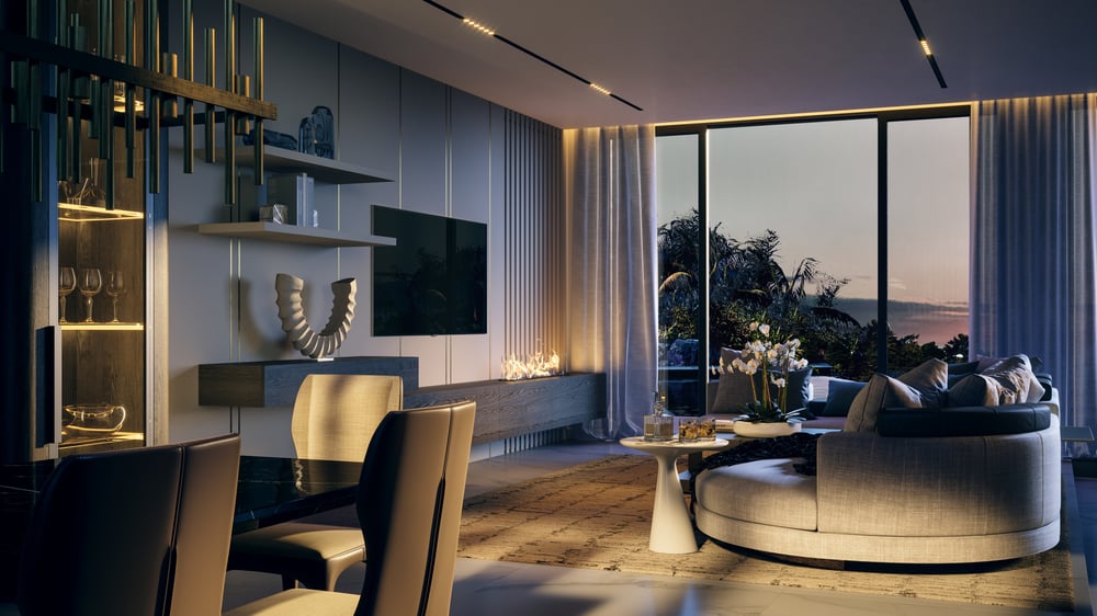 Innenvisualisierung eines Gästezimmers in einer Privatresidenz in Miami Beach