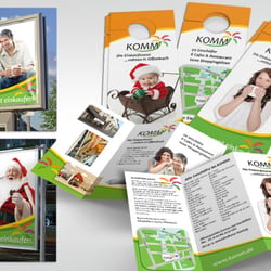 Kampagne für Einkaufszentrum, Plakate, Flyer und Swingcards (Abschlussprüfung zum Medienfachwirt)