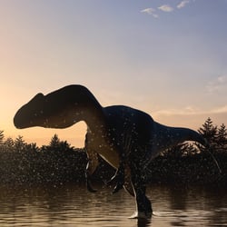 Juvenile Allosaurus in the dusk