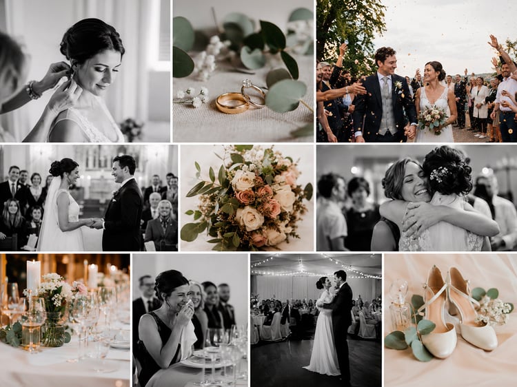 Mit den wichtigsten Fotos aus der Hochzeitsreportage das Hochzeitsalbum gestaltet