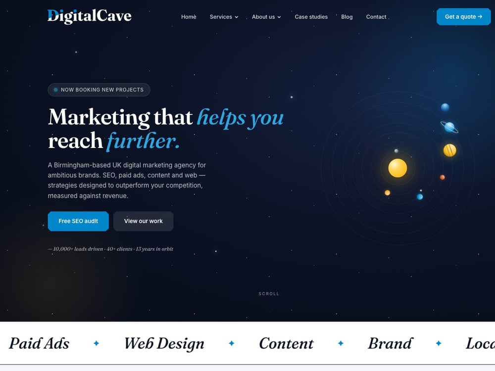 Home page, digitalcave.uk