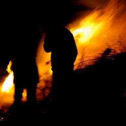 Brand im Dorf