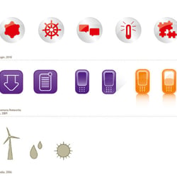Piktogramme für MetaDesign (2009/2010) und für queo media (2006)
