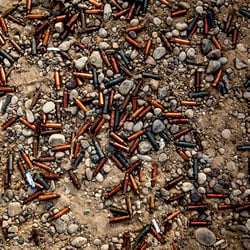 cartridge cases after a heavy fight