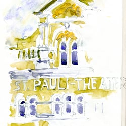 St.Pauli-Theater, Hamburg, St. Pauli – Tools: Bleistift, Pinsel, Aquarellfarben