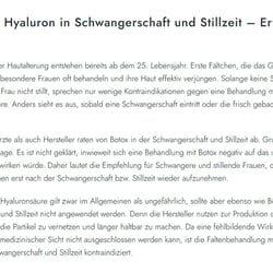 Botox und Hyaluron in der Schwangerschaft