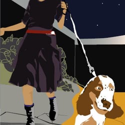 Illustrator: Frau mit Hund