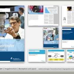 Broschüren Design für Forschungsinstitute der Helmholtz Gemeinschaft – hier Forschungszentrum München