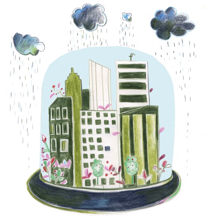 Freie Illustration zum Thema Großstadtleben
