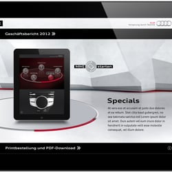 Audi Anual Report 2012 // ipad / mobile devices / web