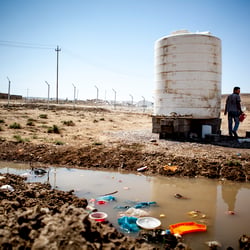 worse water situations in a refugee camp in the north iraqi mountain range