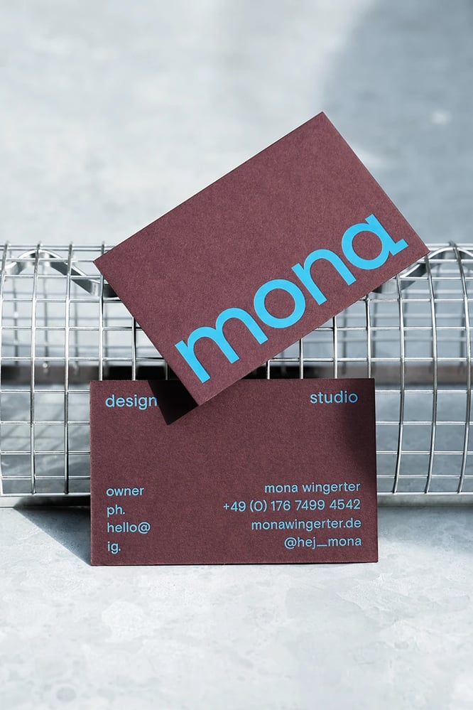 mona — design studio Visitenkarte