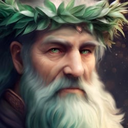 Magisches Portrait eines Druiden