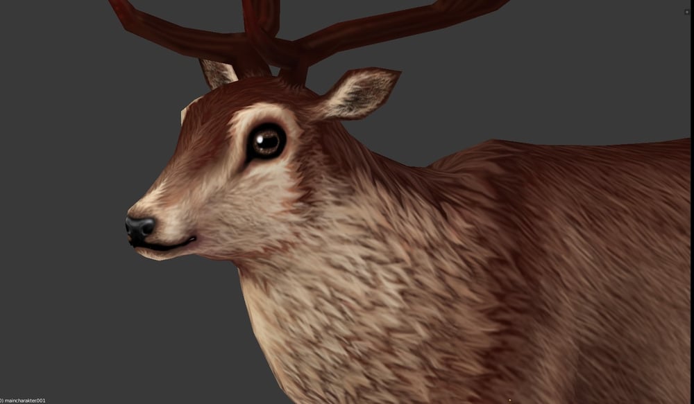 Low Poly Red Deer / Lowpoly Hirsch