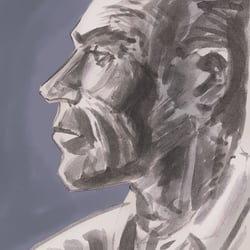 Stilübung, Inkwash ohne Vorzeichnung, Farben digital