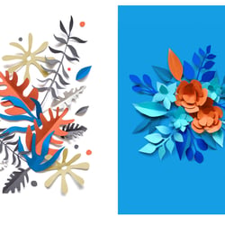 Blumen Scherenschnitte für den Jahresbericht der USZ Foundation, 2019
