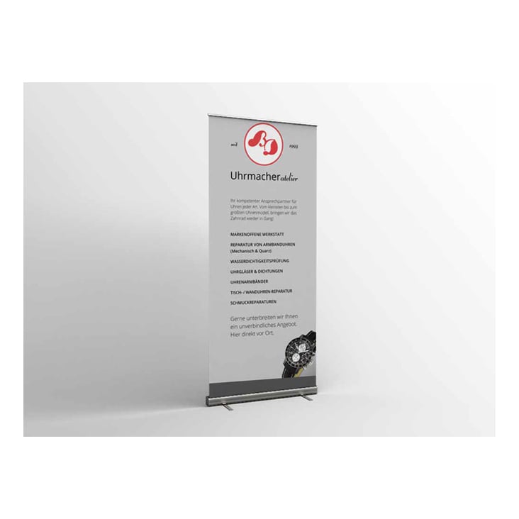 Rollup-Banner für Messen