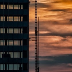 Dreischeibenhaus Sonnenuntergang