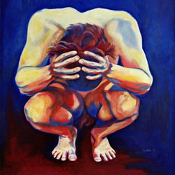 „männlicher Akt“, Öl auf Leinwand, 50×70cm