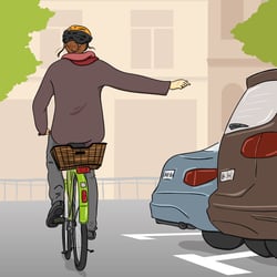 Abbiegen auf dem Fahrrad