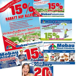 MOBAU – Anzeigen, Flyer, Plakate, Banner, Schilder, Mitarbeiterfotos, Präsentationen