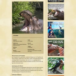 Screenshot – Textbeispiel Tierporträt Flusspferd Zoo Berlin