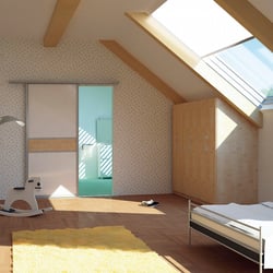 Dachschrägenschrank im Schlafzimmer