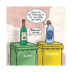 Cartoon Mülltrennung