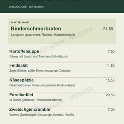 Landhaus – Speisekartenstudie