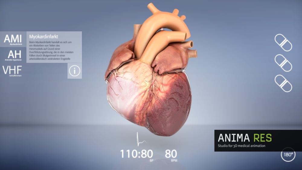 interactive 3d heart animation