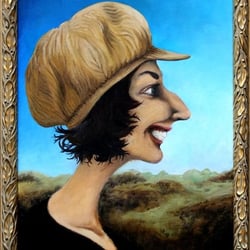 Karikatur von mir selbst, Öl auf Leinwand